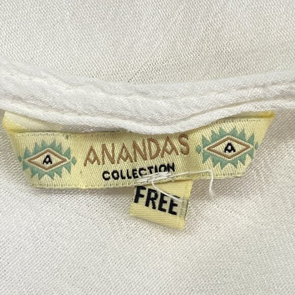 ANANDAS Women Sheer Dress One Size White Embroidered Sleeveless Casual 56-13 - Picture 7 of 7